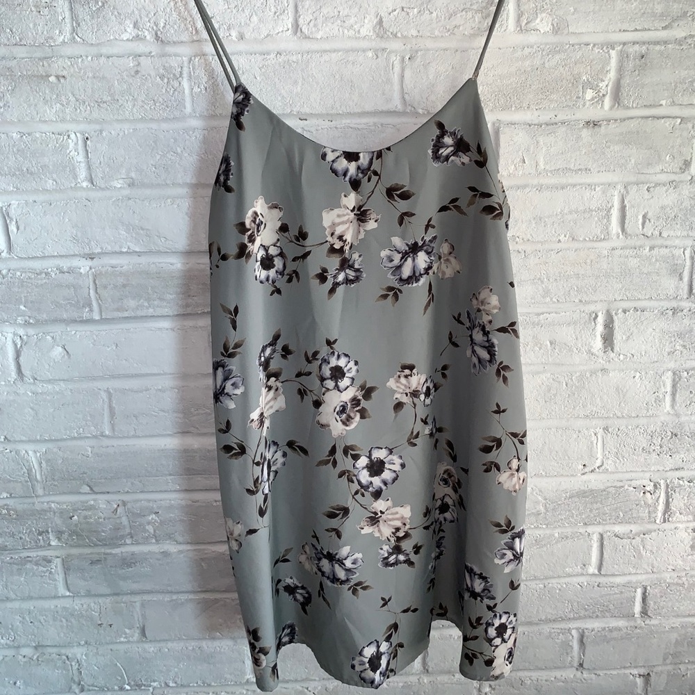 Floral Gray Mini Dress